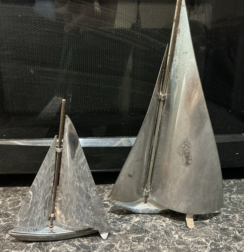 Pair art deco chrome yachts - pair,