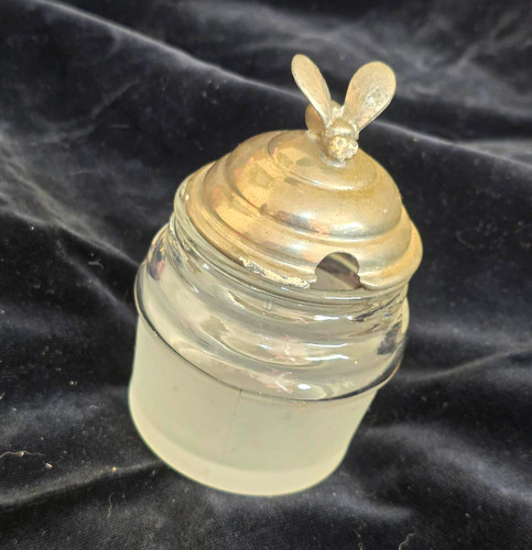 Clear round glass honey jar - clear,