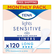 TENA Lights Long Liner, 120 Incontinence Liners for Women with Sensitive Skin