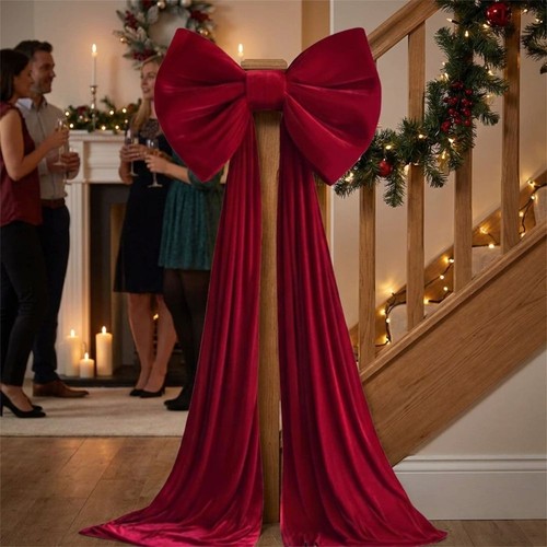 Large velvet christmas bow - christmas,