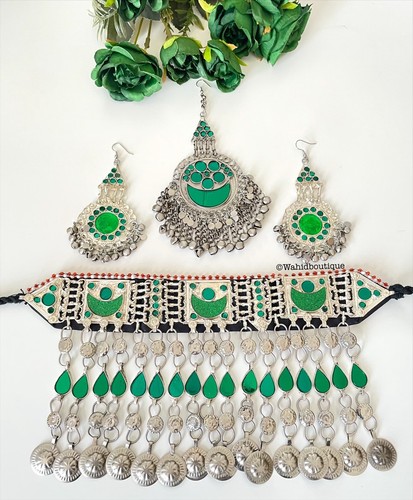 Afghan green vintage piece - vintage, 3