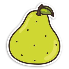 2 x 10cm Green Pear Vinyl Stickers - Fruit Fun Healthy Laptop Sticker #34010