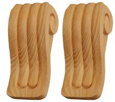 Carved Wooden Corbels, Regency Fireplace Brackets, Matching Pair, Pinewood PG654