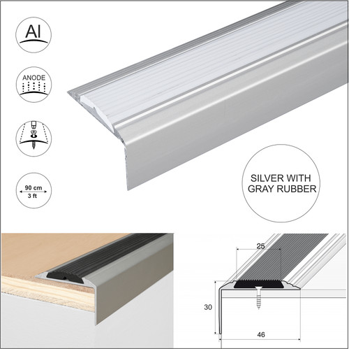 Aluminium stair nosing edge - stair,