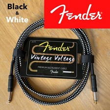 NEW Fender Vintage Voltage Guitar Instrument Lead cable 3 metre 10ft Black/White