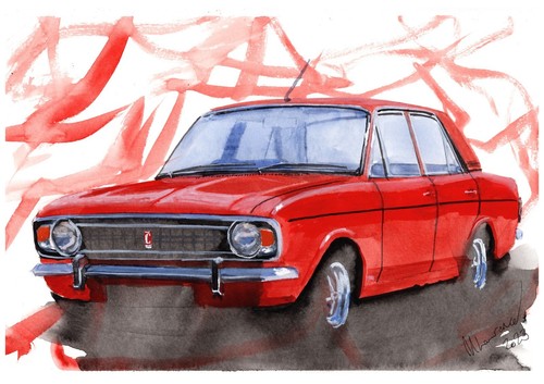 Painting ford cortina - of, a