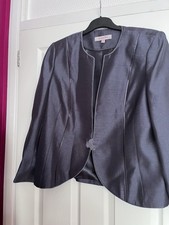 Lovely Jacques Vert Occasion Jacket Grey Size 22 Wedding guest/races