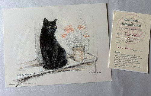 Black cat feline art limited - cat,