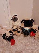  8 PUG dog soft toy bundle 4 NWT plush stuffy 