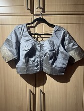 Silver metallic sari blouse
