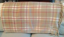 LAURA ASHLEY CRANBERRY CHECK LIGHTWEIGHT THROW