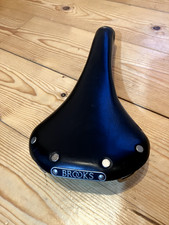 BROOKS Swallow Black Leather Bike Saddle - Chrome Rails, black