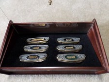 Franklin Mint Legend of the Railroad Locomotive Collector Knives / with display
