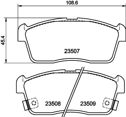 Mintex front brake pad set - front,
