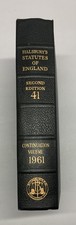 Halsburys Statutes of England Book 2nd Edition 41 Continuation Volume 1961