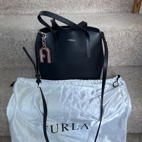 Furla black leather sally open - furla,