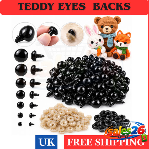 Solid black teddy eyes safety - solid,