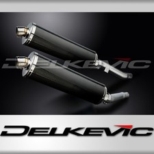 KAWASAKI ZZR400 ZZR600 1990-2009 450mm OVAL CARBON BSAU SILENCER EXHAUST KIT