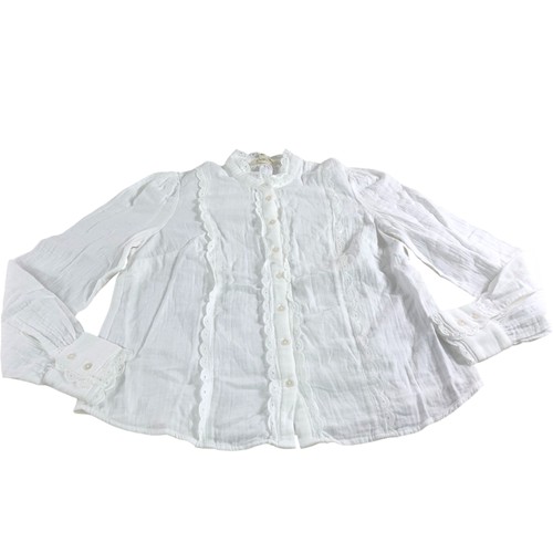 White blouse women button - white,