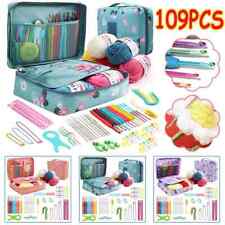 109PCS Crochet Hook Set 5 Rolls Yarn Knitting Needles Kit for Starters beginners