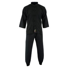 Playwell Kung Fu Elite Ultra Light Weight Uniform Black Martial Arts Gi Suits