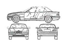 A4 Photo Blueprint BMW 3 Series E36 Cabrio Cabriolet 1998