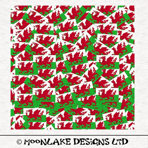 Welsh dragon tossed - tossed, flags
