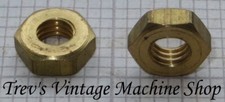 0BA thin half nuts, approx 0.158in deep (4.0mm), brass, Qty 2-10, free UK post