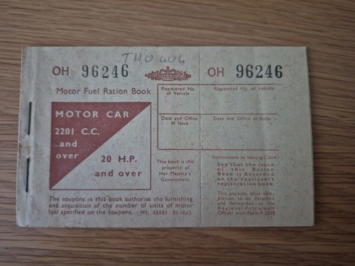 Motor fuel ration book for - motor,