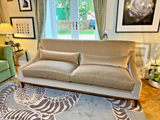 Ex Showhome Champagne Gold Mohair velvet Fox Linton sofa settee rrp £11,800