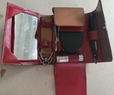 Vintage Mens Travel Grooming Kit In A Leather Case 
