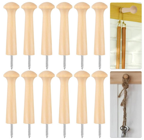 12pcs wooden shaker peg hooks - 12pcs,