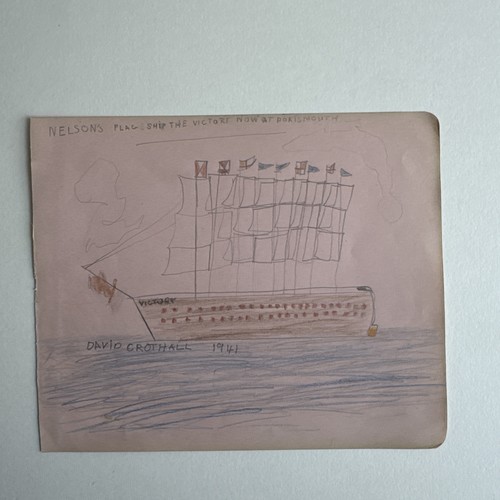 Original 1941 child drawing - child's,