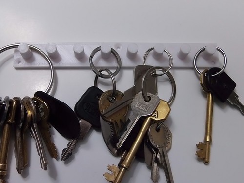 White key holder hooks wall - key,