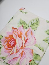 Heather Bailey Fabric Nicey Jane Pink Large Floral White Sew Quilt OOP HALF YARD