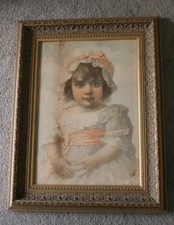 Antique 13x19" Art Print Young