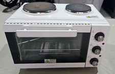 Cookworks Stainless Steel Electric Mini Oven with Duel Hob 1500W 28 litres