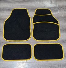 Black & Yellow Car Mats For