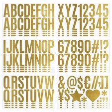 2.5inch/6.3cm Large Gold Number Alphabet Letter Stickers 90+pcs For Car Party