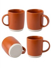 Orange Bisque Ceramic Mug Set