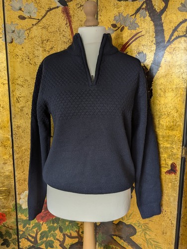 Men navy half - zip, jumper