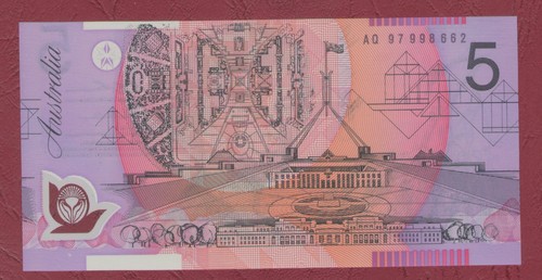 Australian banknote five - banknote,
