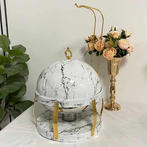 Round chafing dish - dish, food