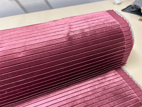 Pleated velvet fabric - pleated,