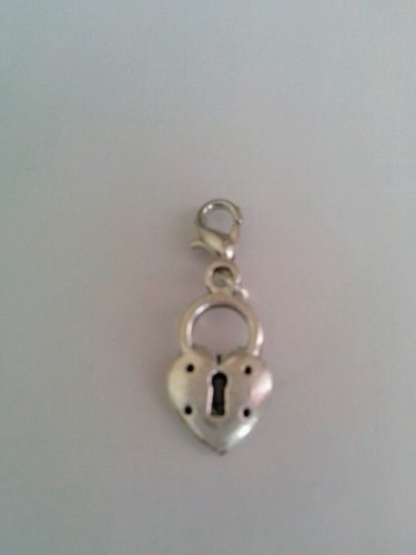Silver padlock heart shaped - silver,