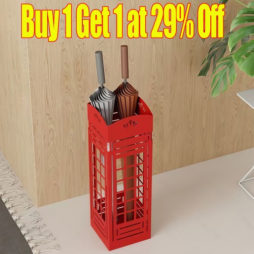 Red umbrella iron storage rack - red,