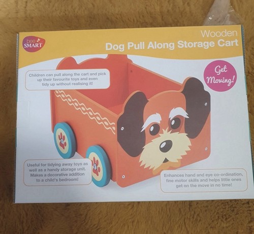 Wooden toy box dog animal - dog,