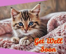 Get Well Soon Kitten Greeting Card A5 Cards Kittens Cat Cats Friend Nan Sister