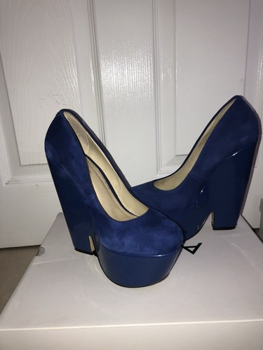 Royal blue suede aldo heel - suede,