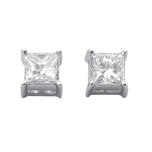18ct white gold - white, claw